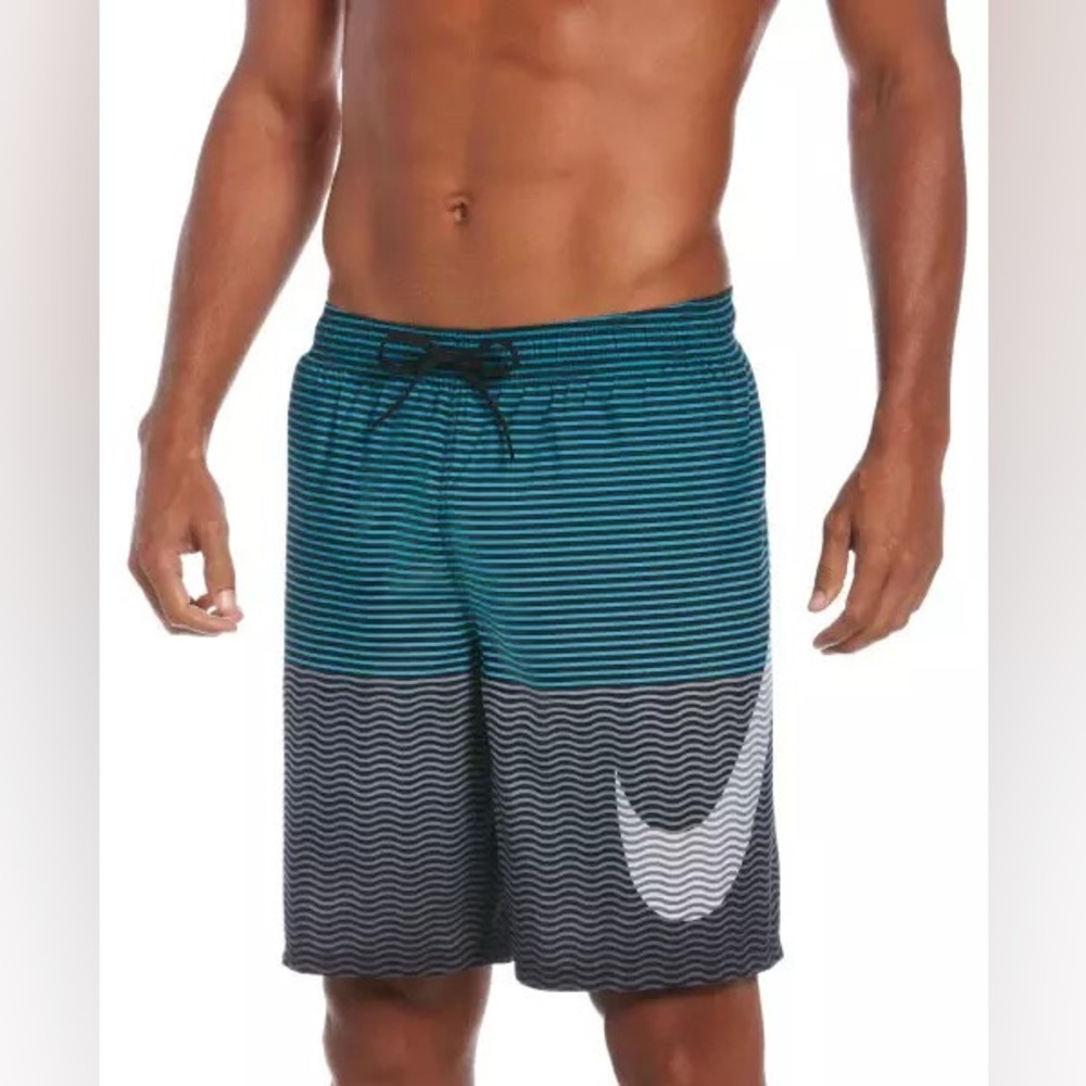 Nike Horizon Striped 9" Volley Shorts in the Ghost Green Multi Colorway size‎ S